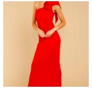 Floor length one shoulder dress